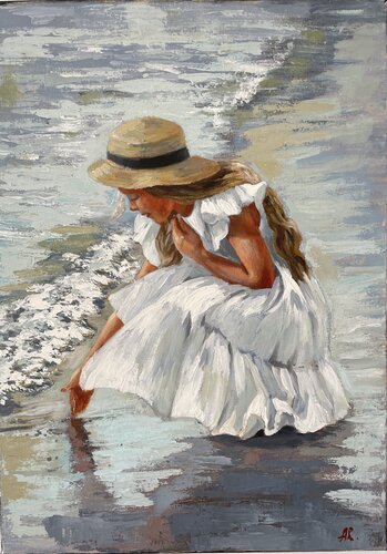 Coastal idyl van Anna Reznikova, Schilderij te koop op Singulart