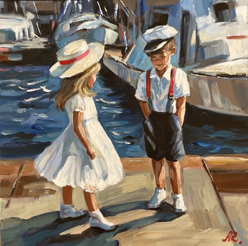 Sailor's Stories van Anna Reznikova, Schilderij te koop op Singulart