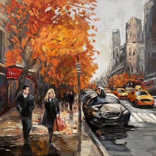 Autumn in the City von Anna Reznikova, Malerei kaufen auf Singulart