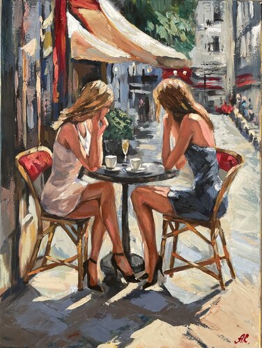 Paris Cafe von Anna Reznikova, Malerei kaufen auf Singulart