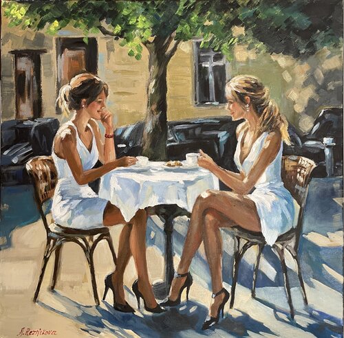 Boulevard Cafe van Anna Reznikova, Schilderij te koop op Singulart