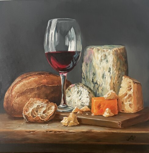 Still life with Wine van Anna Reznikova, Schilderij te koop op Singulart