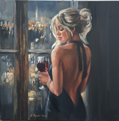 Rainy Evening par Anna Reznikova, Peinture en vente sur Singulart