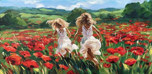 Poppy Field von Anna Reznikova, Malerei kaufen auf Singulart