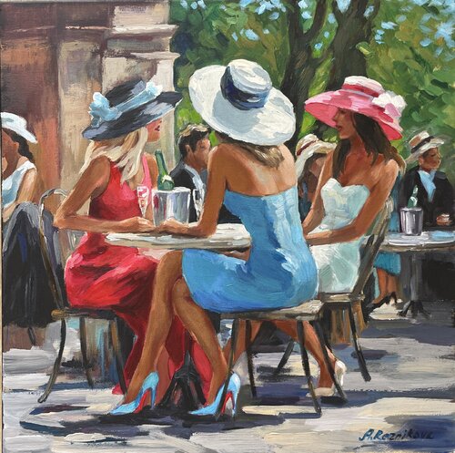 Bachelorette Party at Noon par Anna Reznikova, Peinture en vente sur Singulart