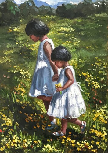 Wildflower Medow di Anna Reznikova, Pittura in vendita su Singulart