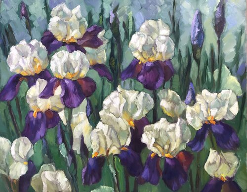 Irises di Anna Reznikova, Pittura in vendita su Singulart