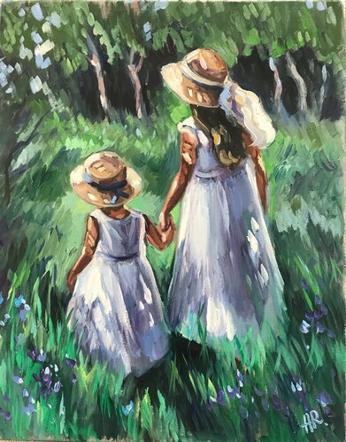 Walk in the forest von Anna Reznikova, Malerei kaufen auf Singulart