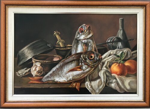 Still life with bream von Anna Reznikova, Malerei kaufen auf Singulart