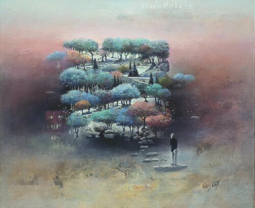LE PROMENEUR SOLITAIRE van Sylvain Loisant, Schilderij te koop op Singulart