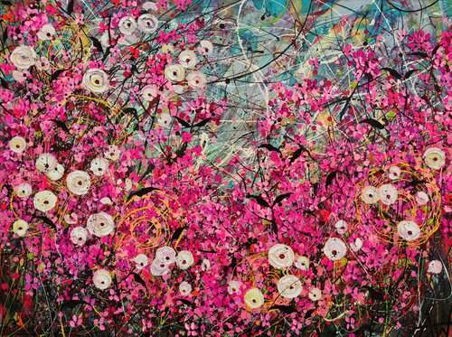 Watching Blossom's di Angie Wright, Pittura in vendita su Singulart