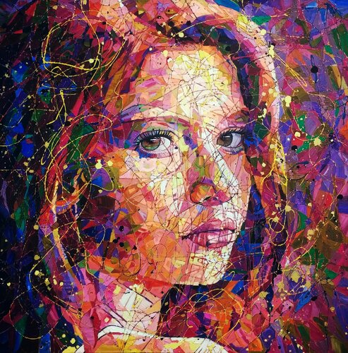 The Memory of You - Very large oil painting di Angie Wright, Pittura in vendita su Singulart