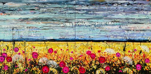 Summers Kiss - Diptych di Angie Wright, Pittura in vendita su Singulart
