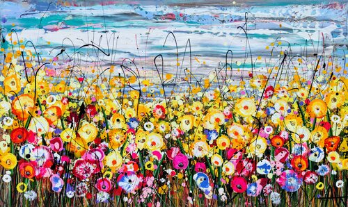 You Make Me Happy di Angie Wright, Pittura in vendita su Singulart