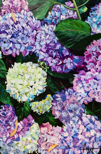 Violet Blue - Large painting di Angie Wright, Pittura in vendita su Singulart