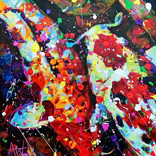 Koi di Angie Wright, Pittura in vendita su Singulart