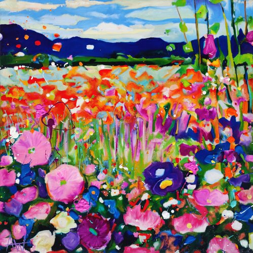 Saujana - Floral Bliss di Angie Wright, Pittura in vendita su Singulart