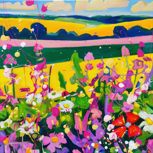 Foxglove Sunday di Angie Wright, Pittura in vendita su Singulart