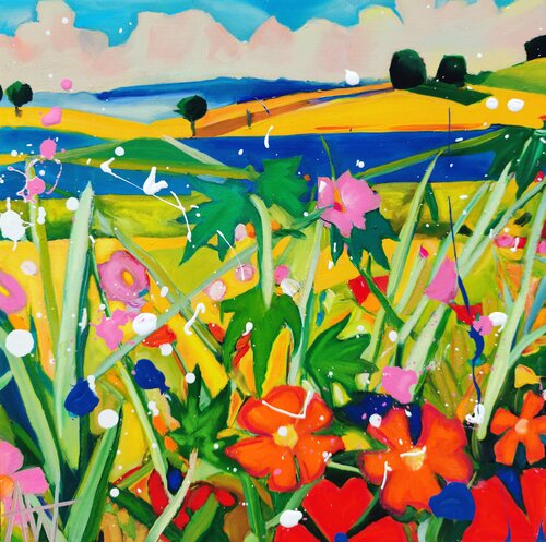 The Flower Trail di Angie Wright, Pittura in vendita su Singulart