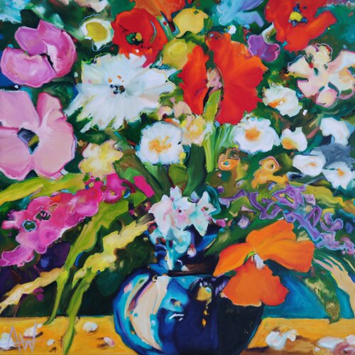 A Little Bit of Flower Love di Angie Wright, Pittura in vendita su Singulart