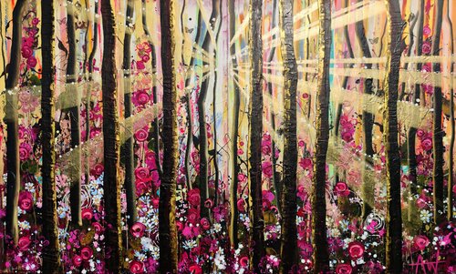 Wild Forest Rose - Diptych by Angie Wright, 회화 for Sale on Singulart