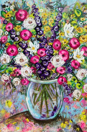 Viva La Flora di Angie Wright, Pittura in vendita su Singulart