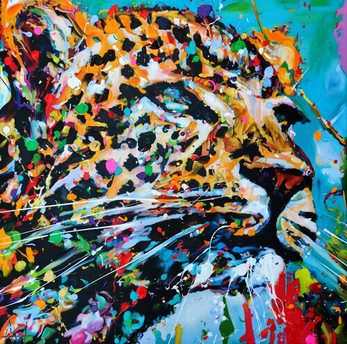 Wild Cat di Angie Wright, Pittura in vendita su Singulart