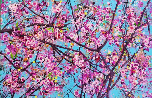 Cherry Blossom Kiss par Angie Wright, Peinture en vente sur Singulart