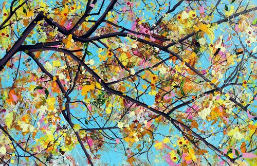 Golden Blossom par Angie Wright, Peinture en vente sur Singulart