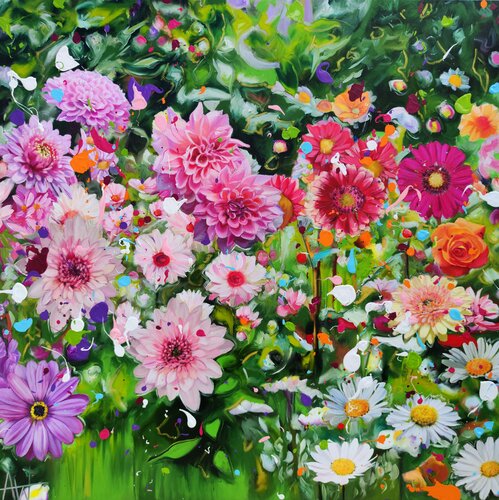 Sweet Dahlia di Angie Wright, Pittura in vendita su Singulart