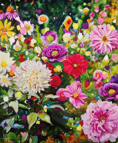 Flor Groove di Angie Wright, Pittura in vendita su Singulart
