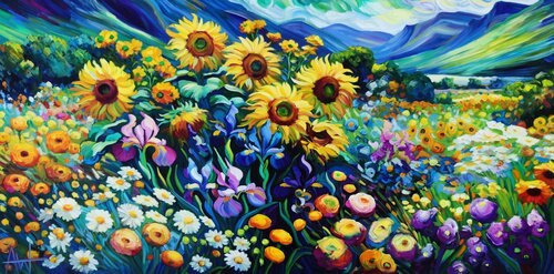 Van Gogh's Valley di Angie Wright, Pittura in vendita su Singulart