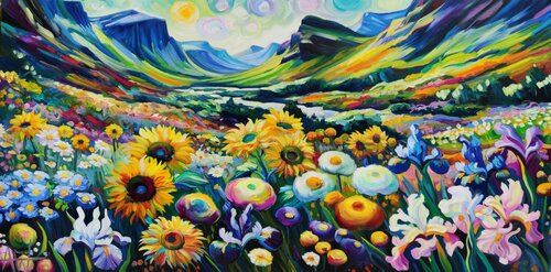 Van Gogh Mountain Hue's di Angie Wright, Pittura in vendita su Singulart