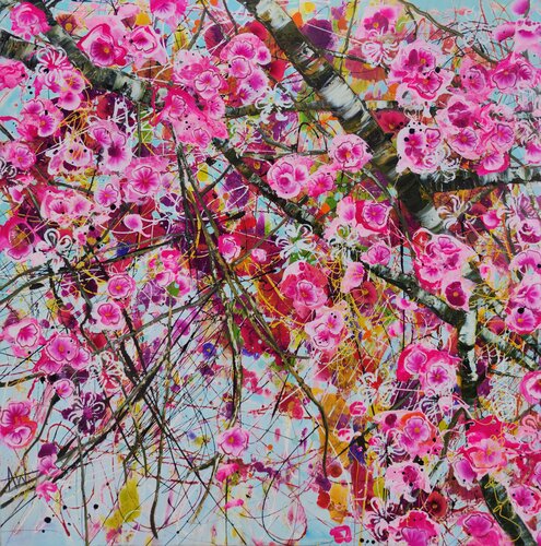 Spring Crush - A Pollock Inspired Spring by Angie Wright, Painting for Sale on Singulart