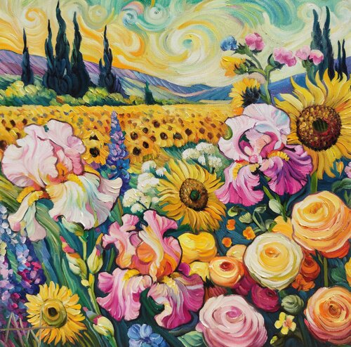 Honeyburst  - A Van Gogh Love Affair by Angie Wright, Painting for Sale on Singulart