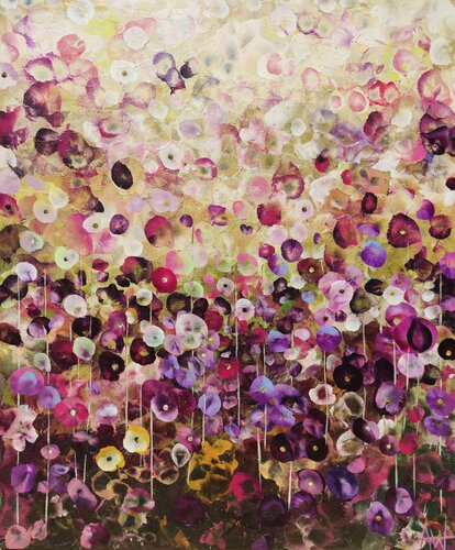 Garden Whispers - Abstract Floral Landscape von Angie Wright, Malerei kaufen auf Singulart