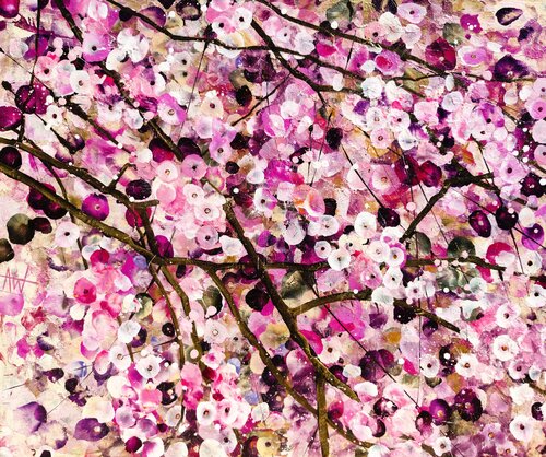 Cherry Blossom Serenade par Angie Wright, Peinture en vente sur Singulart