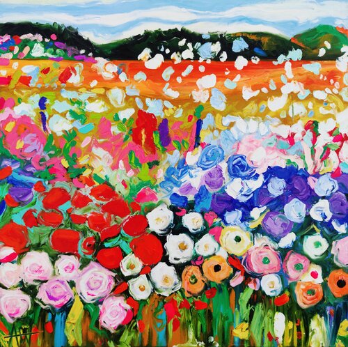 Wildflower Fiesta van Angie Wright, Schilderij te koop op Singulart