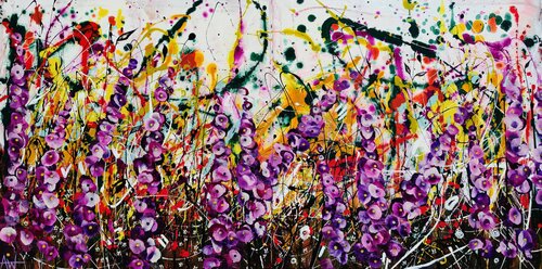 The Wild Floralia (Diptych) - For the Love of Jackson Pollock de Angie Wright, Pintura a la venta en Singulart