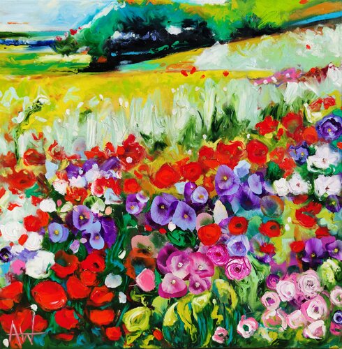 Fields of Joy - Floral Landscape Angie Wright