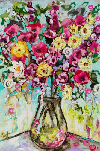 La Vie en Rose di Angie Wright, Pittura in vendita su Singulart