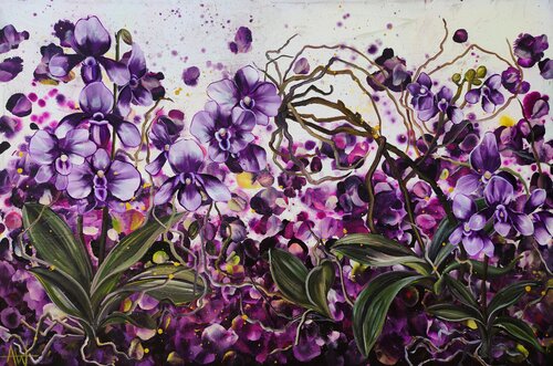 Jardin Violet van Angie Wright, Schilderij te koop op Singulart