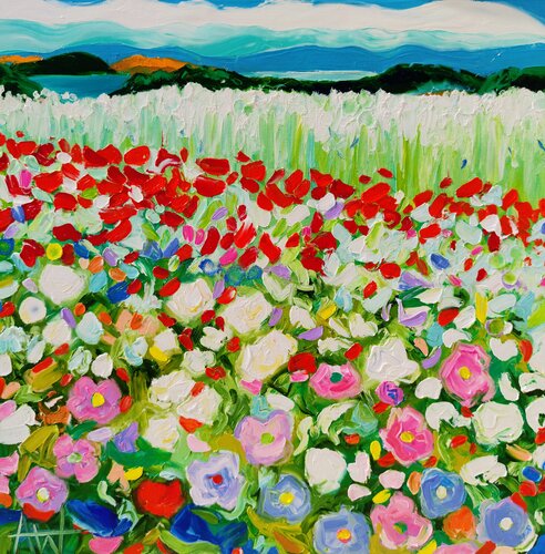 somewhere i'd rather be by Angie Wright, Painting for Sale on Singulart