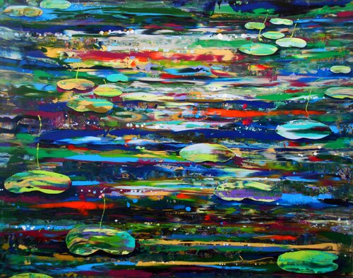 Lost Hours and Sleeping Dragons - Large artwork di Angie Wright, Pittura in vendita su Singulart