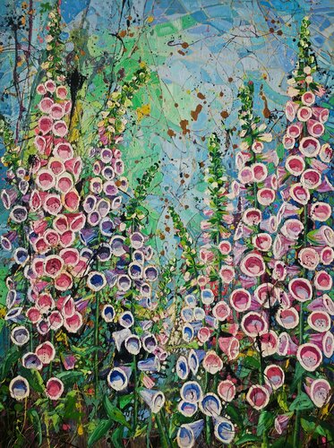 The Foxglove patch di Angie Wright, Pittura in vendita su Singulart