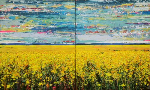 Elysium Fields - Large Painting on two Panels di Angie Wright, Pittura in vendita su Singulart