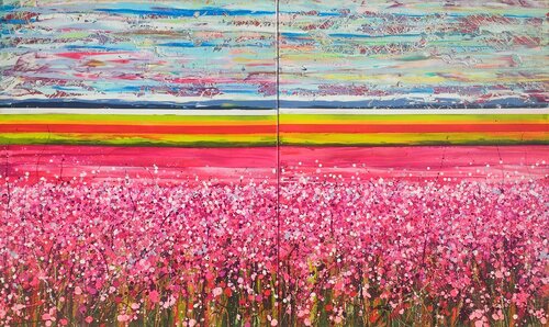 Fields of Joy - Large painting di Angie Wright, Pittura in vendita su Singulart