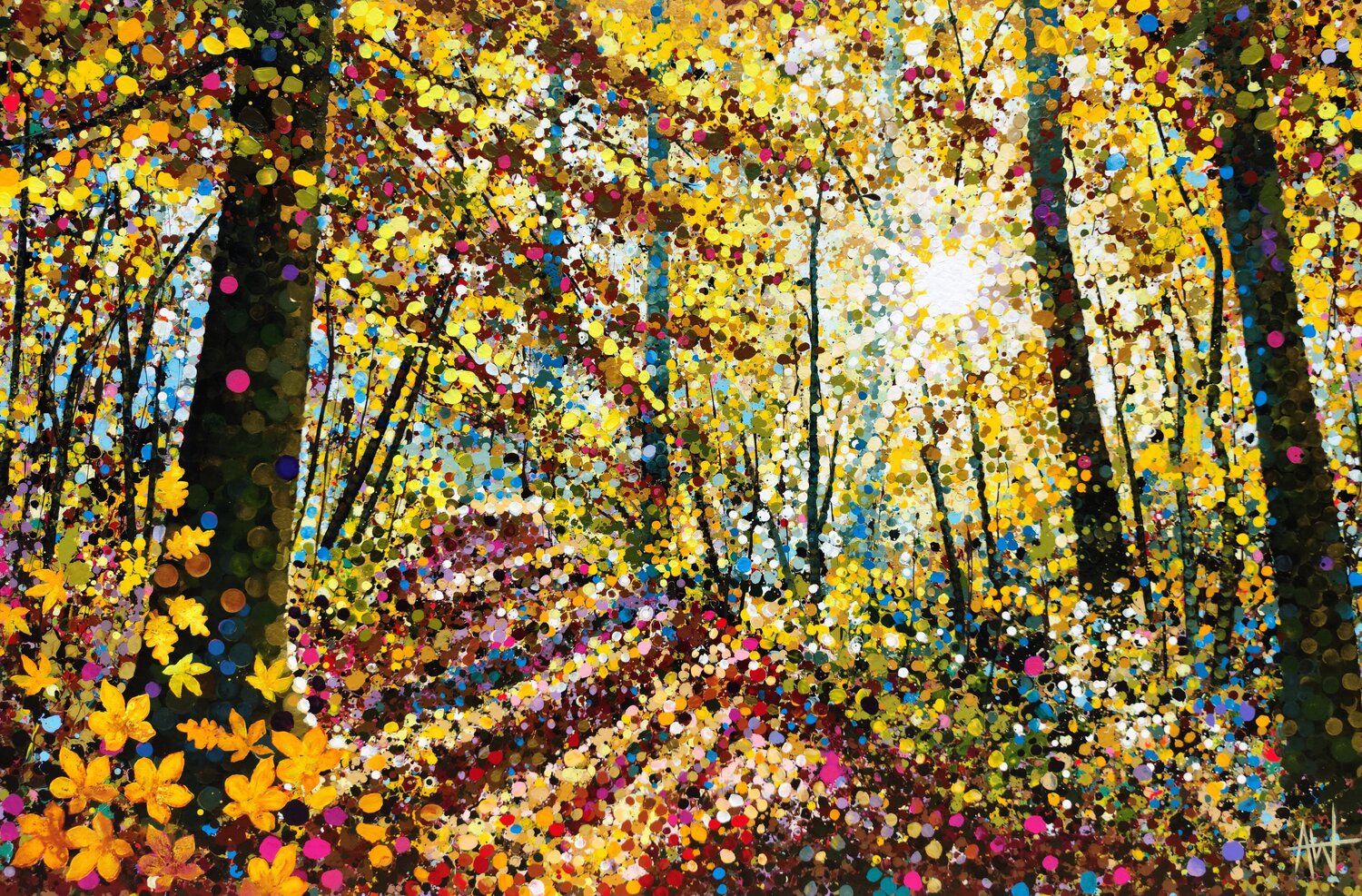 A Thousand Ways to Shine - Forest Landscape Angie Wright Original painting for sale