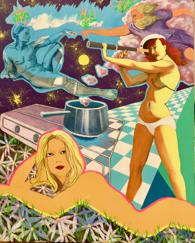 J'ENTENDS DU BRUIT DANS LA CUISINE van Pierre Grau, Schilderij te koop op Singulart