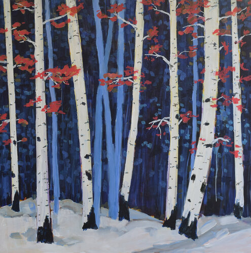 Winter Aspens van Tamara Gonda, Schilderij te koop op Singulart